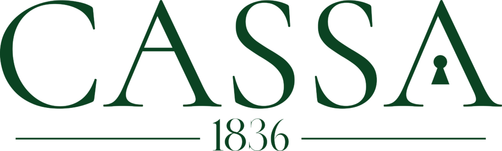 Green CASA 1836 logo large CASA text with 1836 centered beneath flanked by horizontal lines on both sides